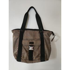 VTG Lauren Ralph Lauren Houndstooth Print Nylon Women' Handbag